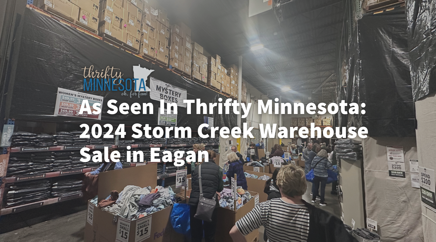 As Seen In Thrifty Minnesota: 2024 Storm Creek Warehouse Sale in Eagan