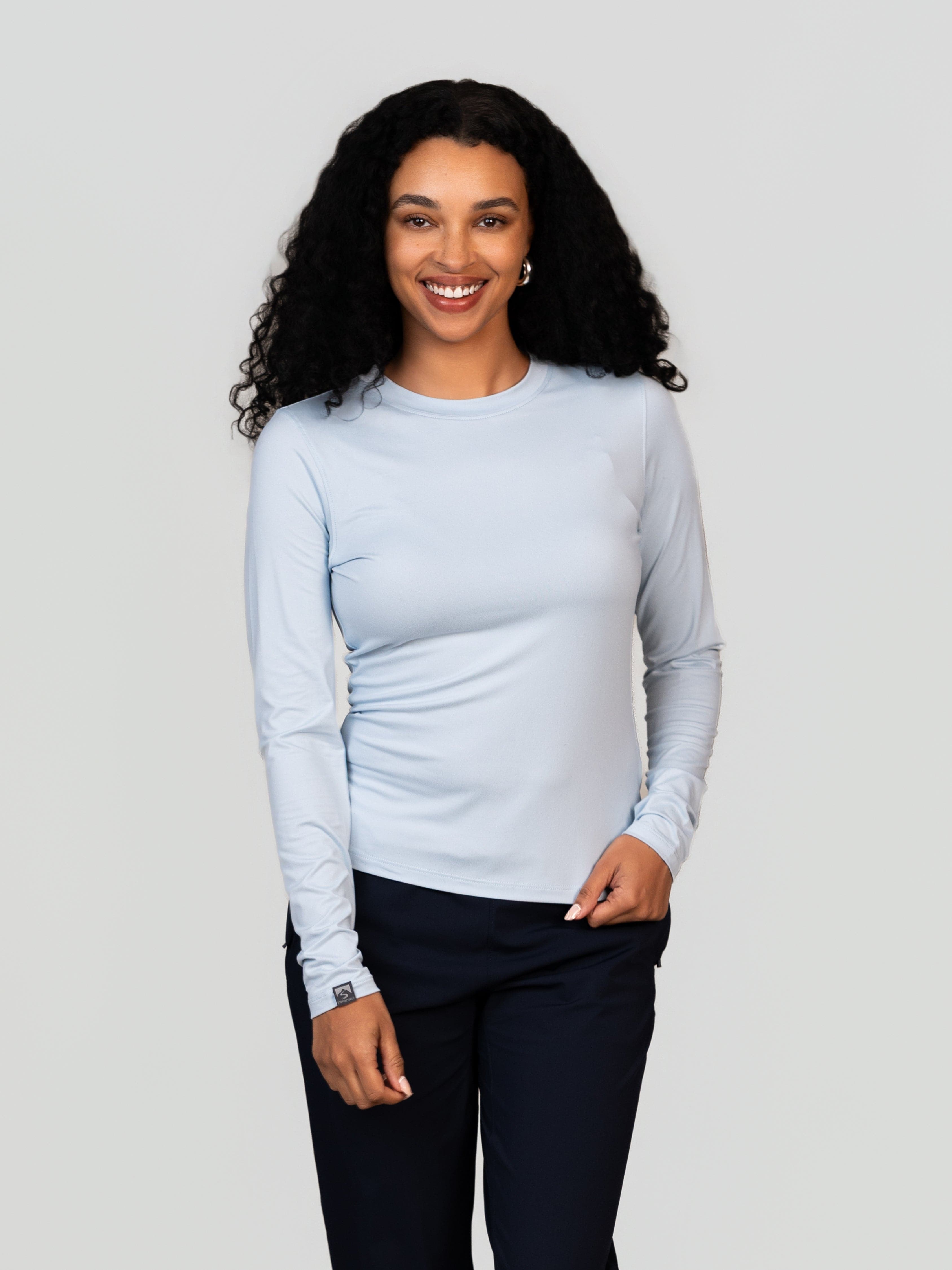 トップス STRONG PACK LONG TEE GLAY S Women's Varsity High Stretch Fitted Long Sleeve T-shirt – Storm Creek