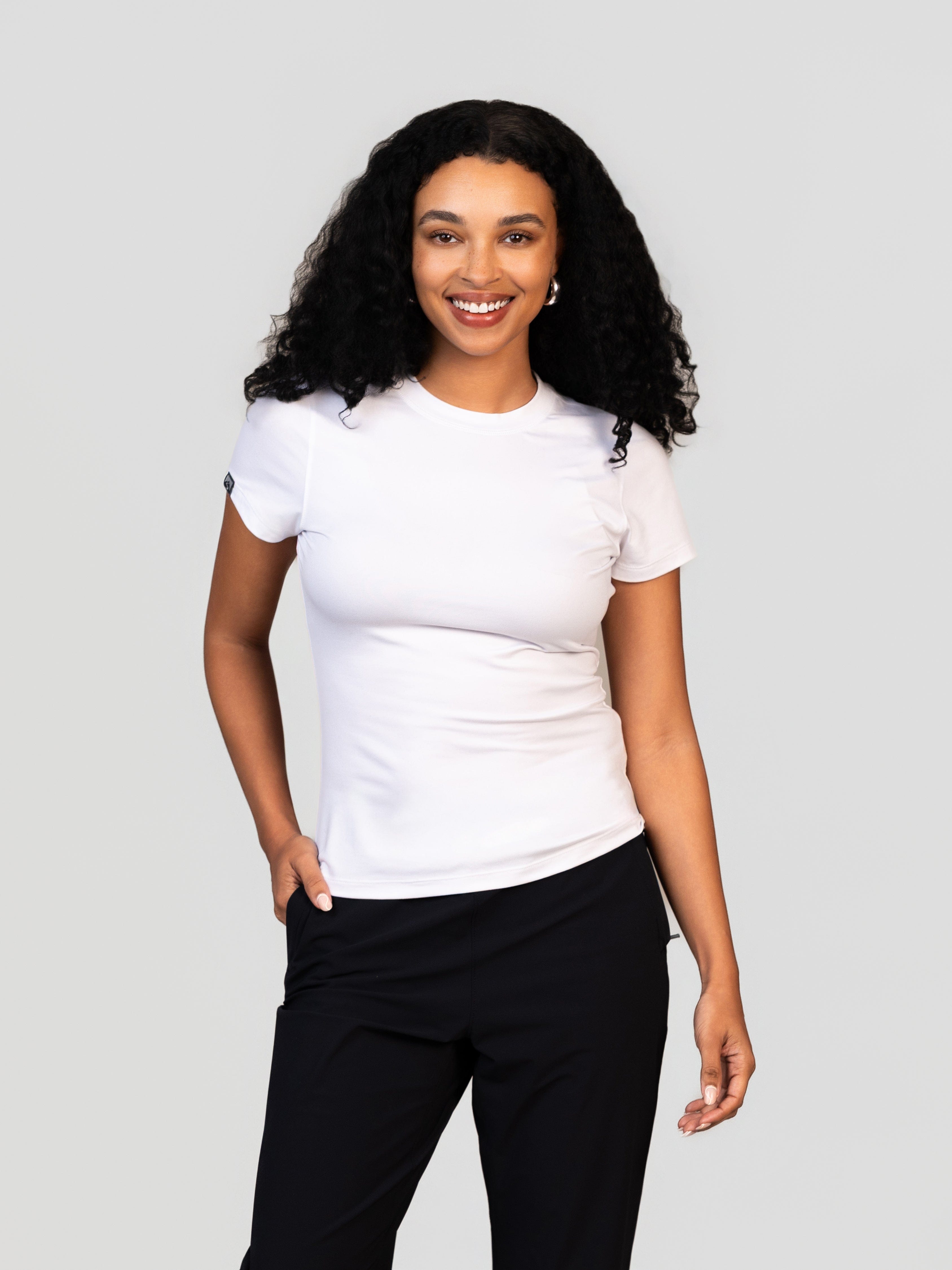 Women's Varsity High Stretch Fitted Short Sleeve T-shirt – Storm Creek