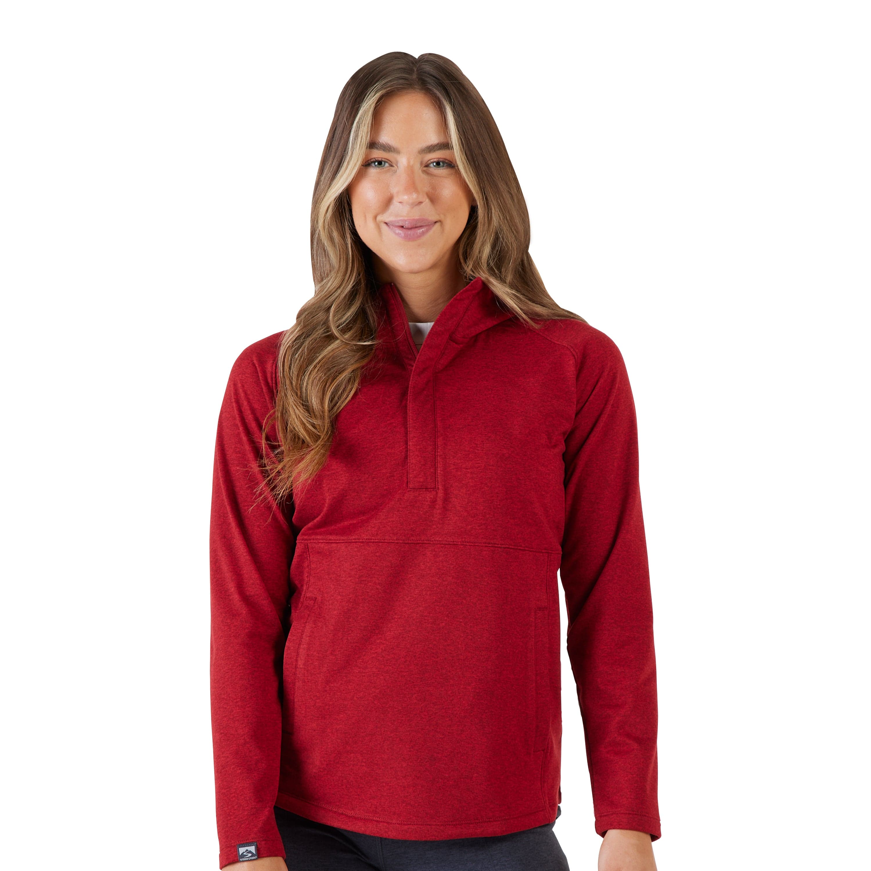 Storm Creek Sidekick Quarter Zip Long Sleeve Hoodie for Ladies Dark Heather Gray Xs