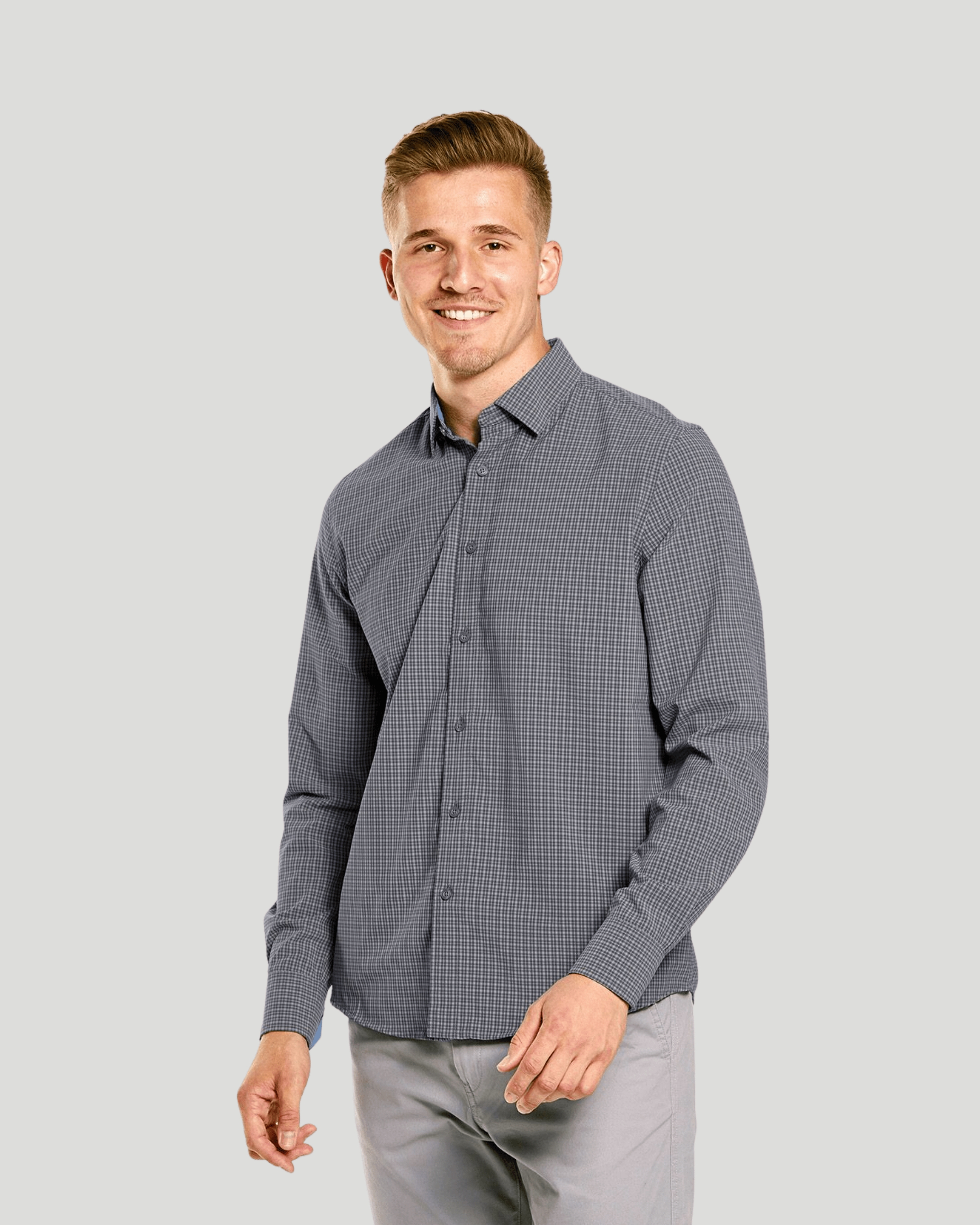 Men's Microplaid Influencer Stretchy Button Down Shirt – Storm Creek Men's Microplaid Influencer Stretchy Button Down Shirt – Storm Creek