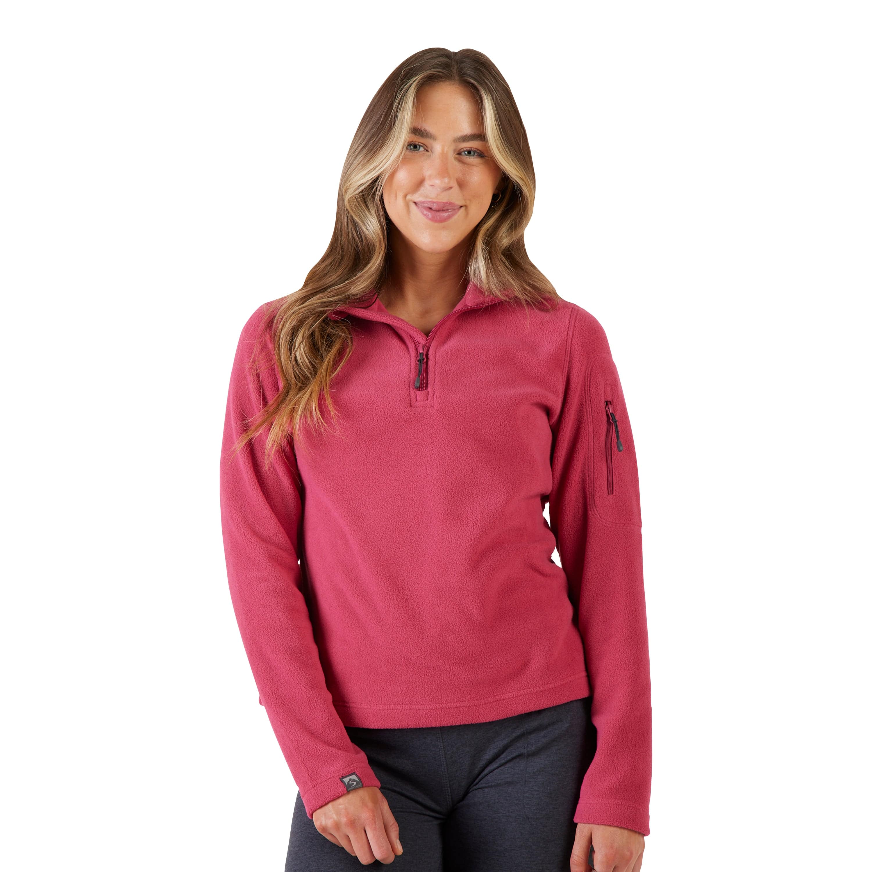 Chicka-D Women's Cozy Fleece Quarter Zip Pullover - Heather Grey, Oversized Large