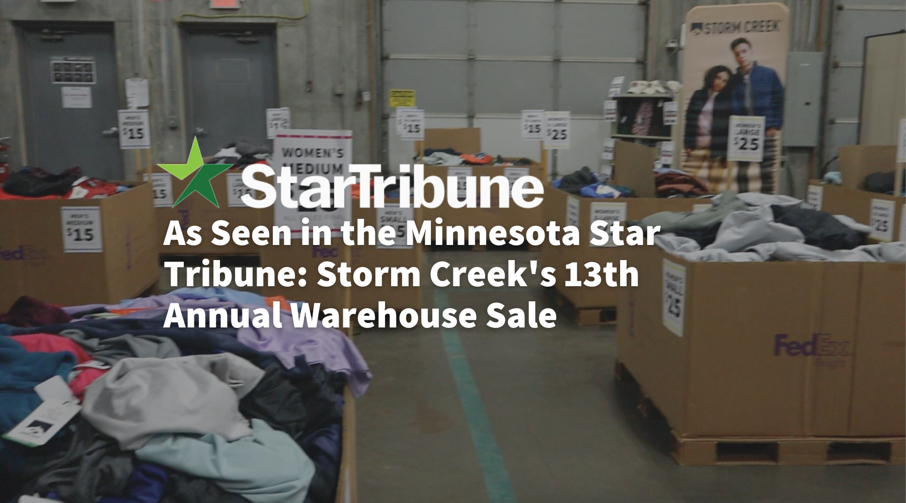 As Seen in the Minnesota Star Tribune: Storm Creek's 13th Annual Warehouse Sale