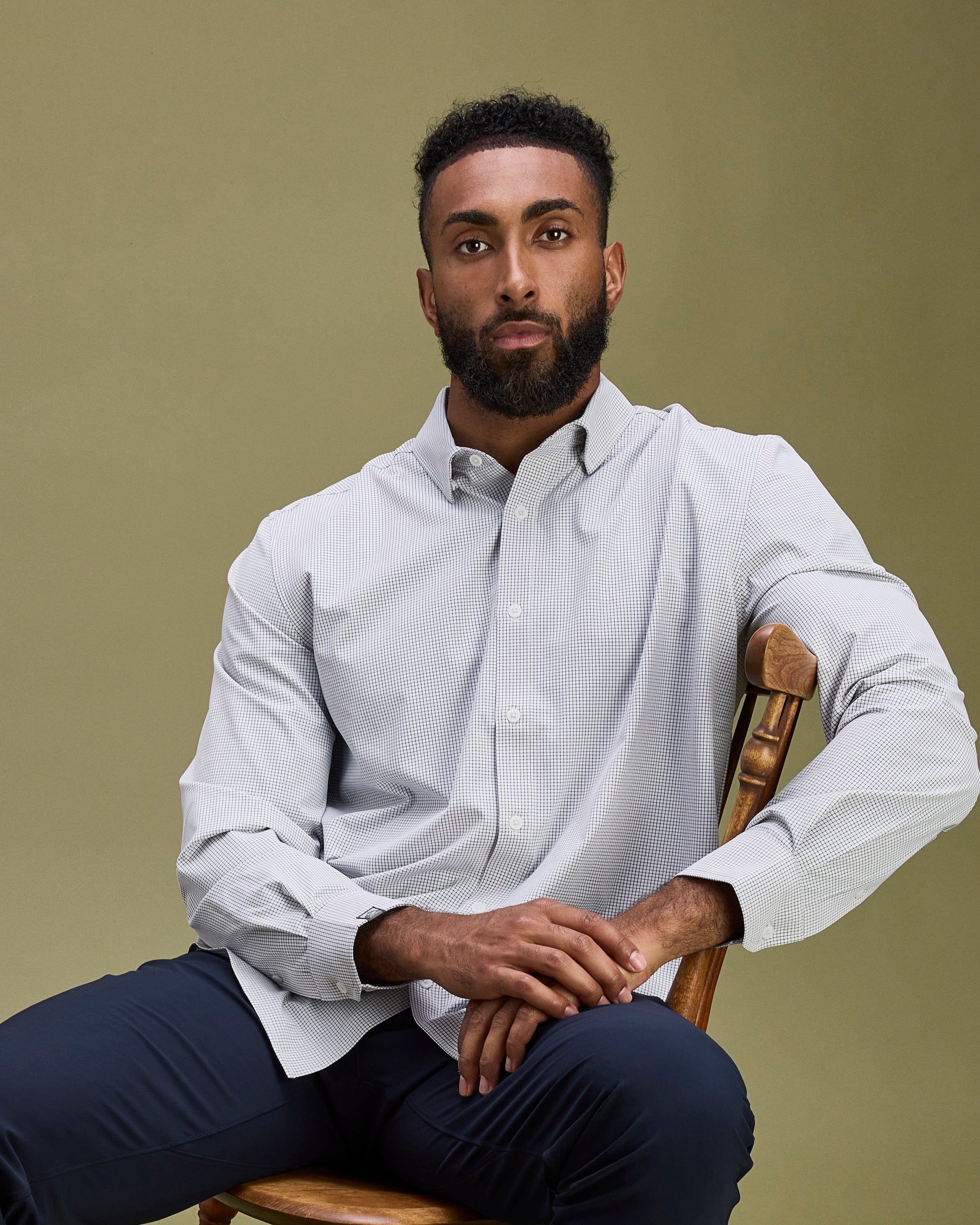 Men's Windowpane Influencer Stretchy Button Down Shirt – Storm Creek