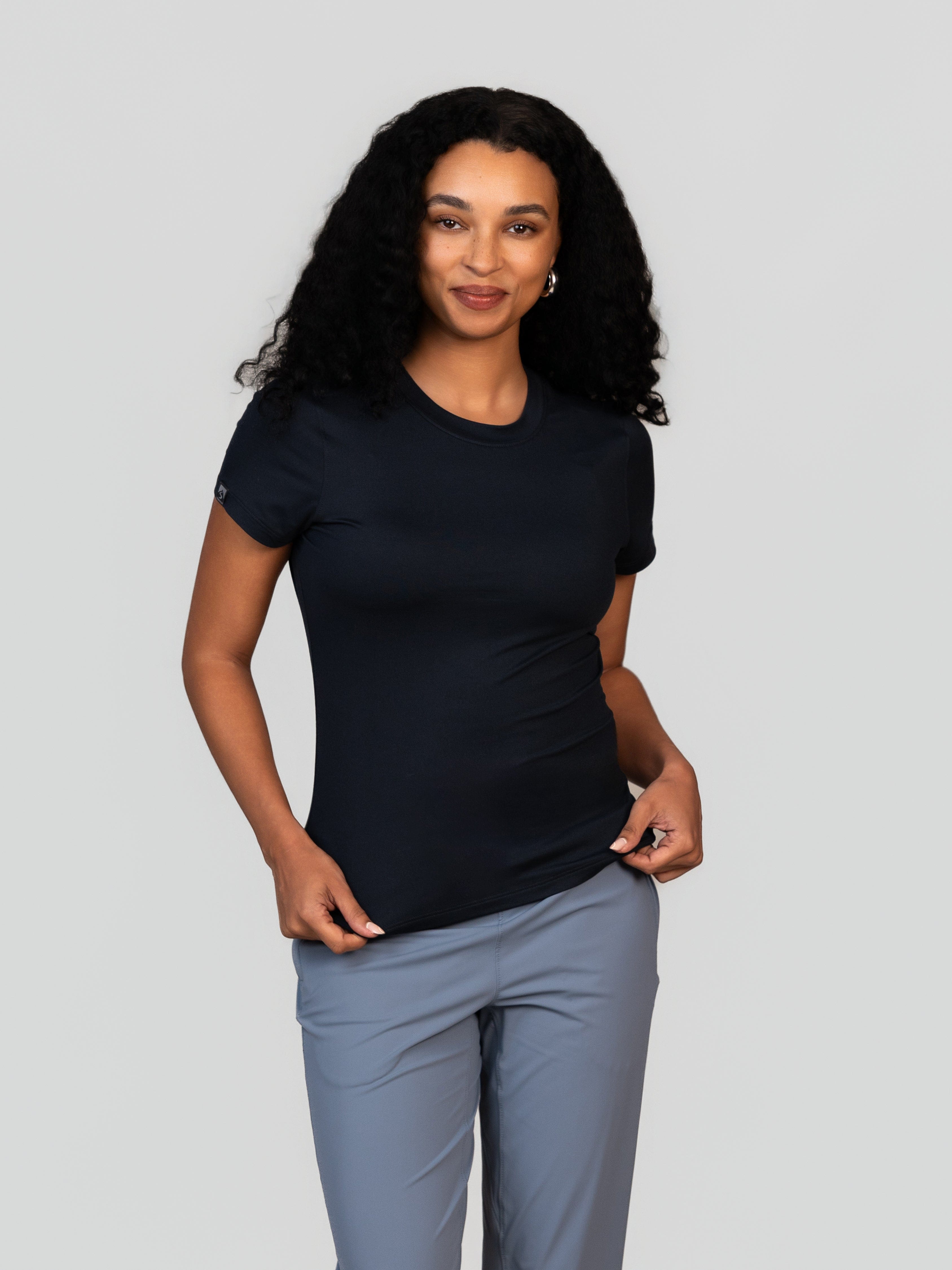 Women's Varsity High Stretch Fitted Short Sleeve T-shirt – Storm Creek