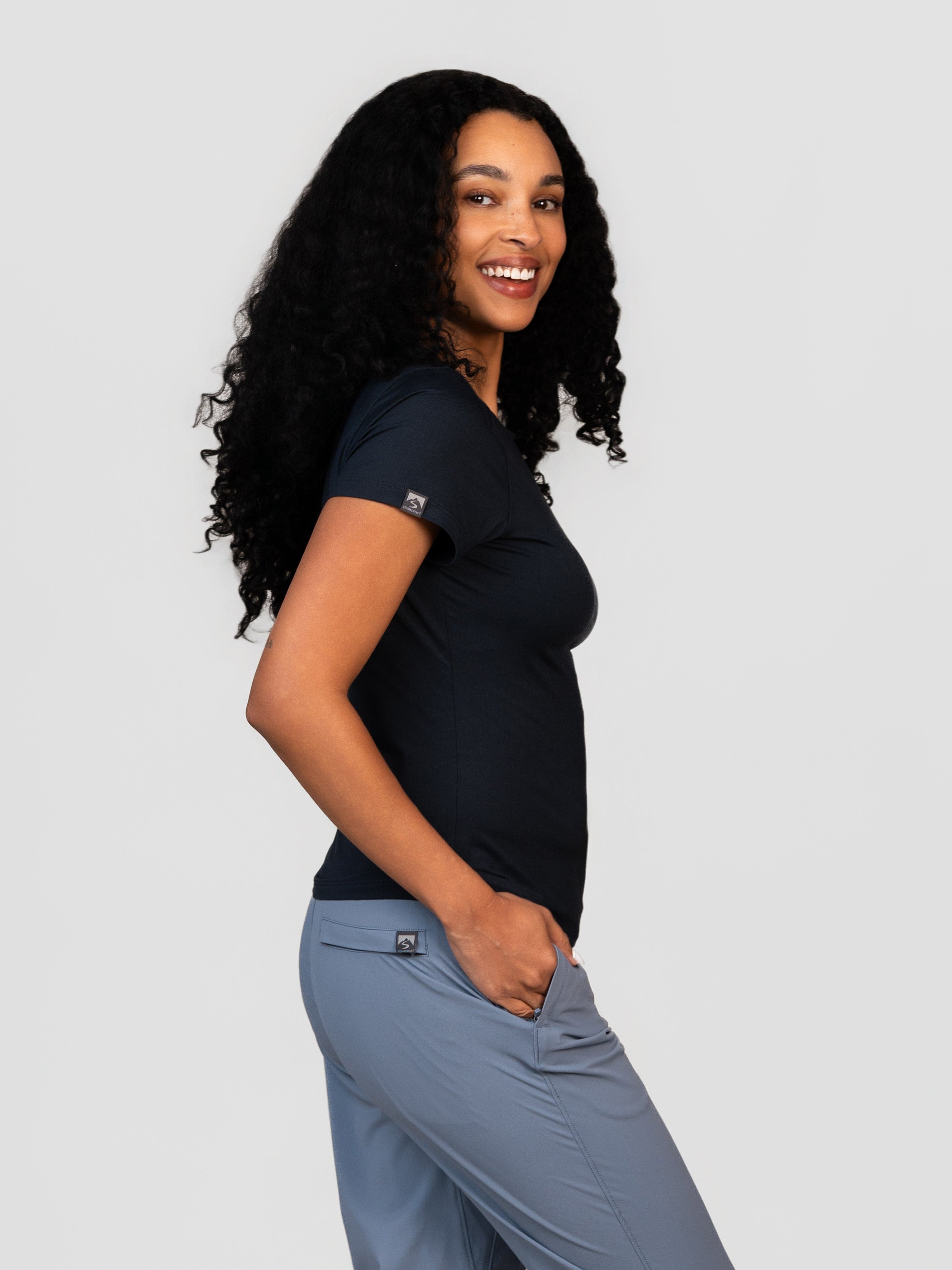 Women's Varsity High Stretch Fitted Short Sleeve T-shirt – Storm Creek