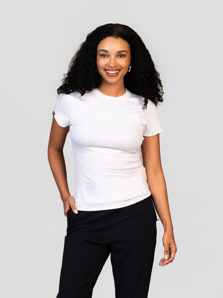 Women's Varsity High Stretch Fitted Short Sleeve T-shirt