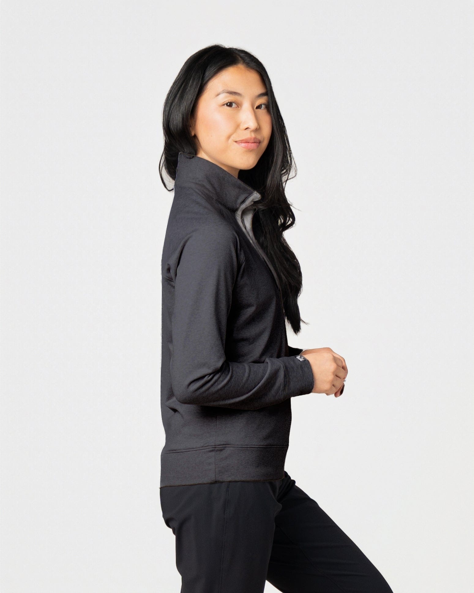 【チャコールグレー】アクティブツィードチドリスウェットライクTシャツ Women's Sidekick Super Soft Midweight Quarter Zip – Storm Creek