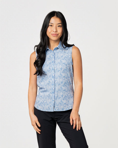 Women's Enthusiast 4-Way Stretch Printed Sleeveless Outdoor Shirt