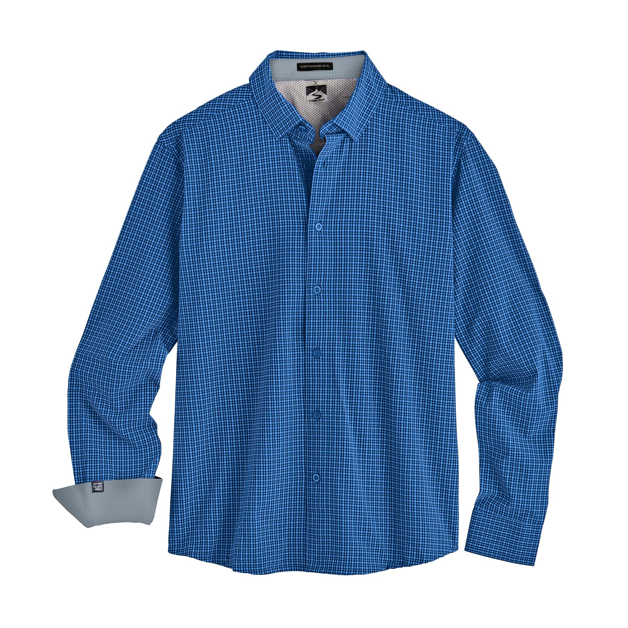 recycle men's dress shirts Cutter & Buck Skyline Recycled Gingham Mens Long Sleeve Button Down Dress Shirt
