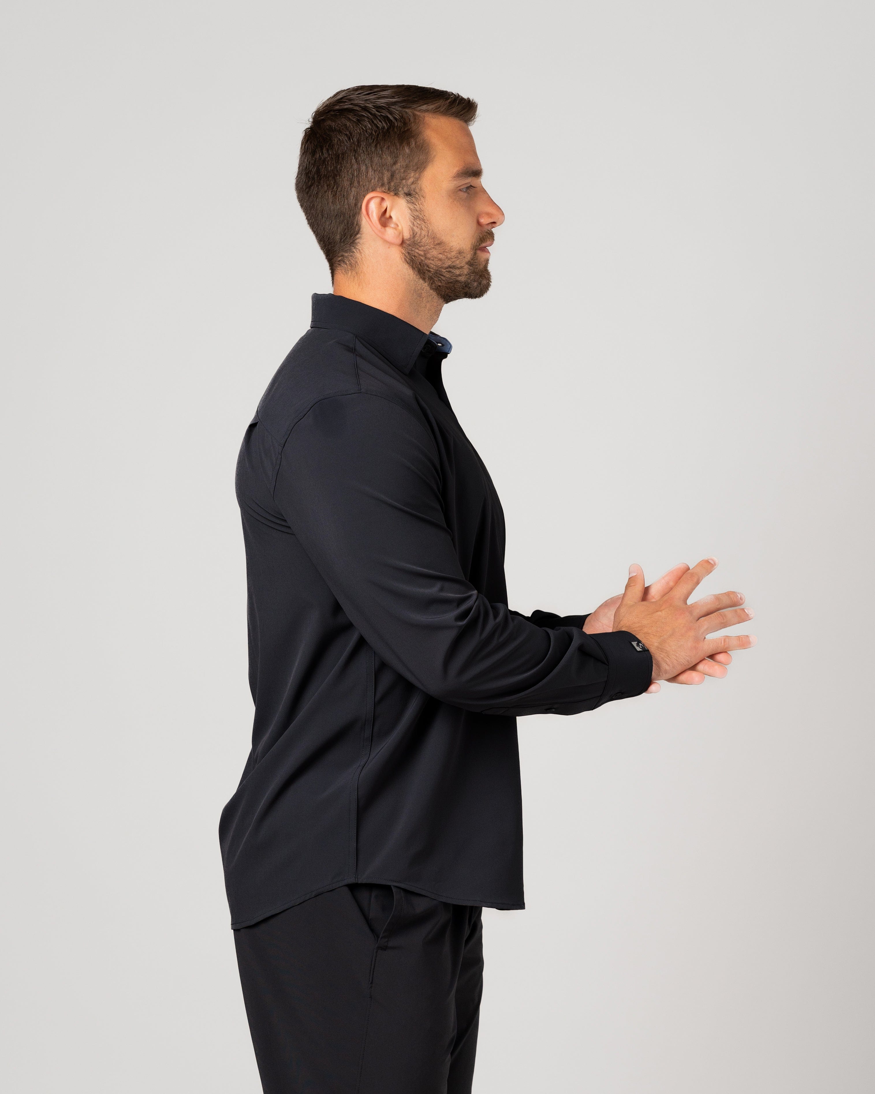 Men's Solid Influencer Stretchy Button Down Shirt – Storm Creek