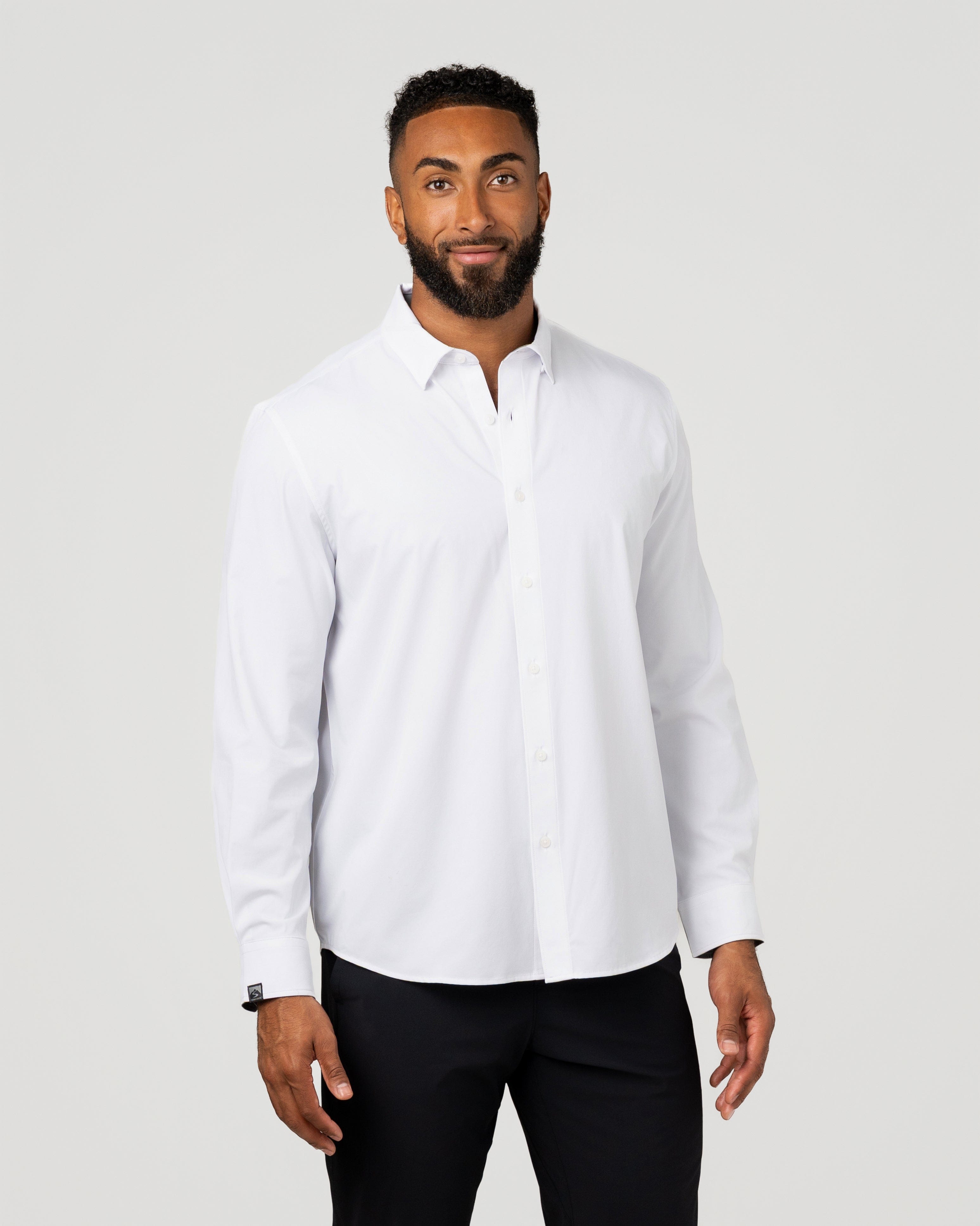 ベースレンジOle シャツXSシティショップtodayfulビオトープroku Men's Solid Influencer Stretchy Button Down Shirt – Storm Creek