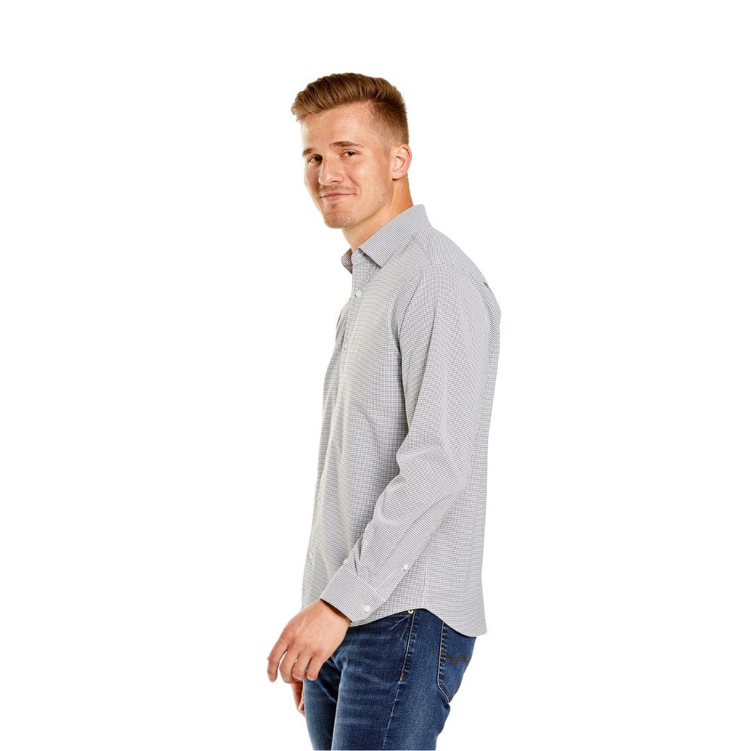 Men's Windowpane Influencer Stretchy Button Down Shirt Men's Windowpane Influencer Stretchy Button Down Shirt