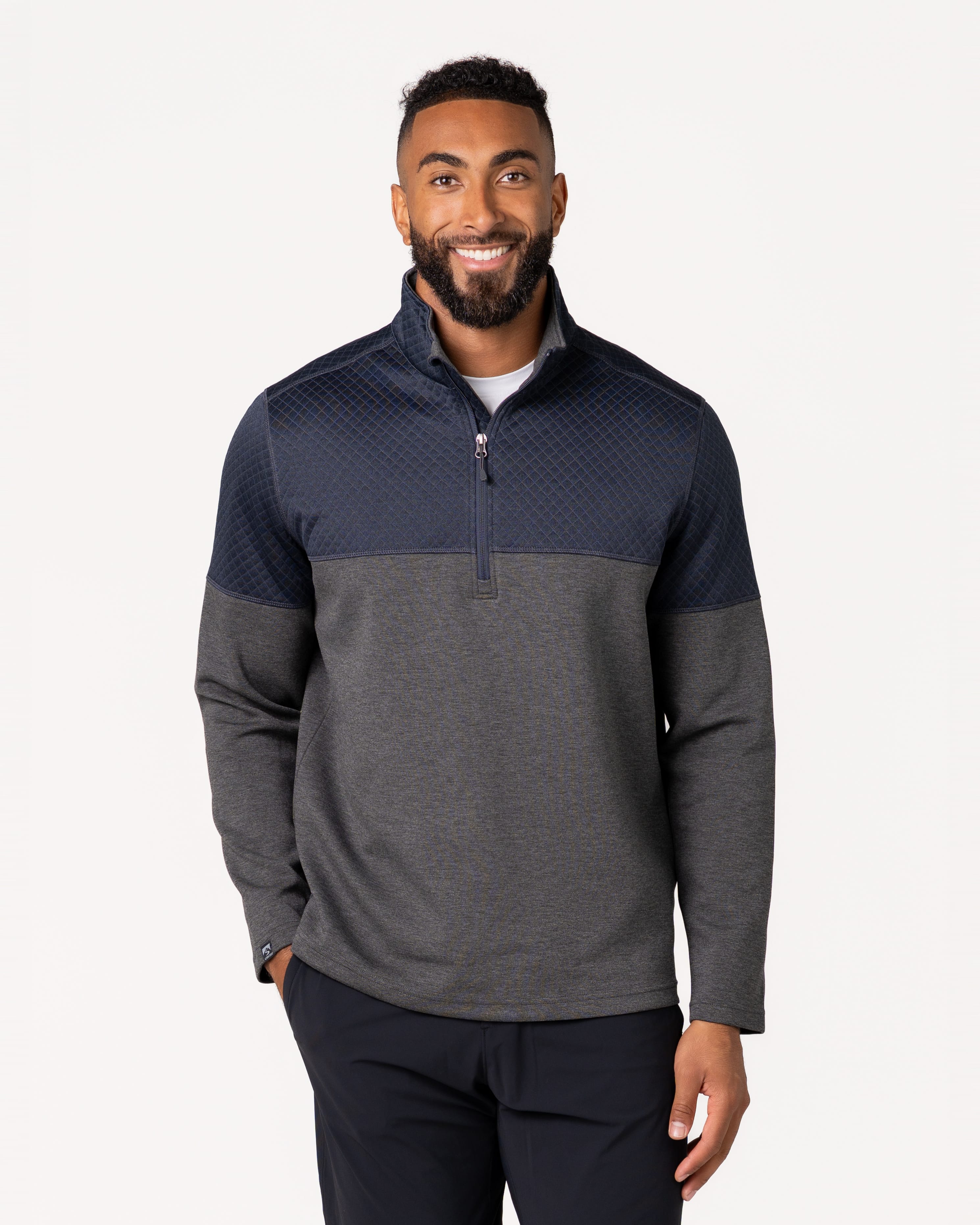 Herno 迷彩柄 ネイビー　ブルゾン　ジップ　春夏 Men's Architect Quilted Quarter Zip Pullover – Storm Creek