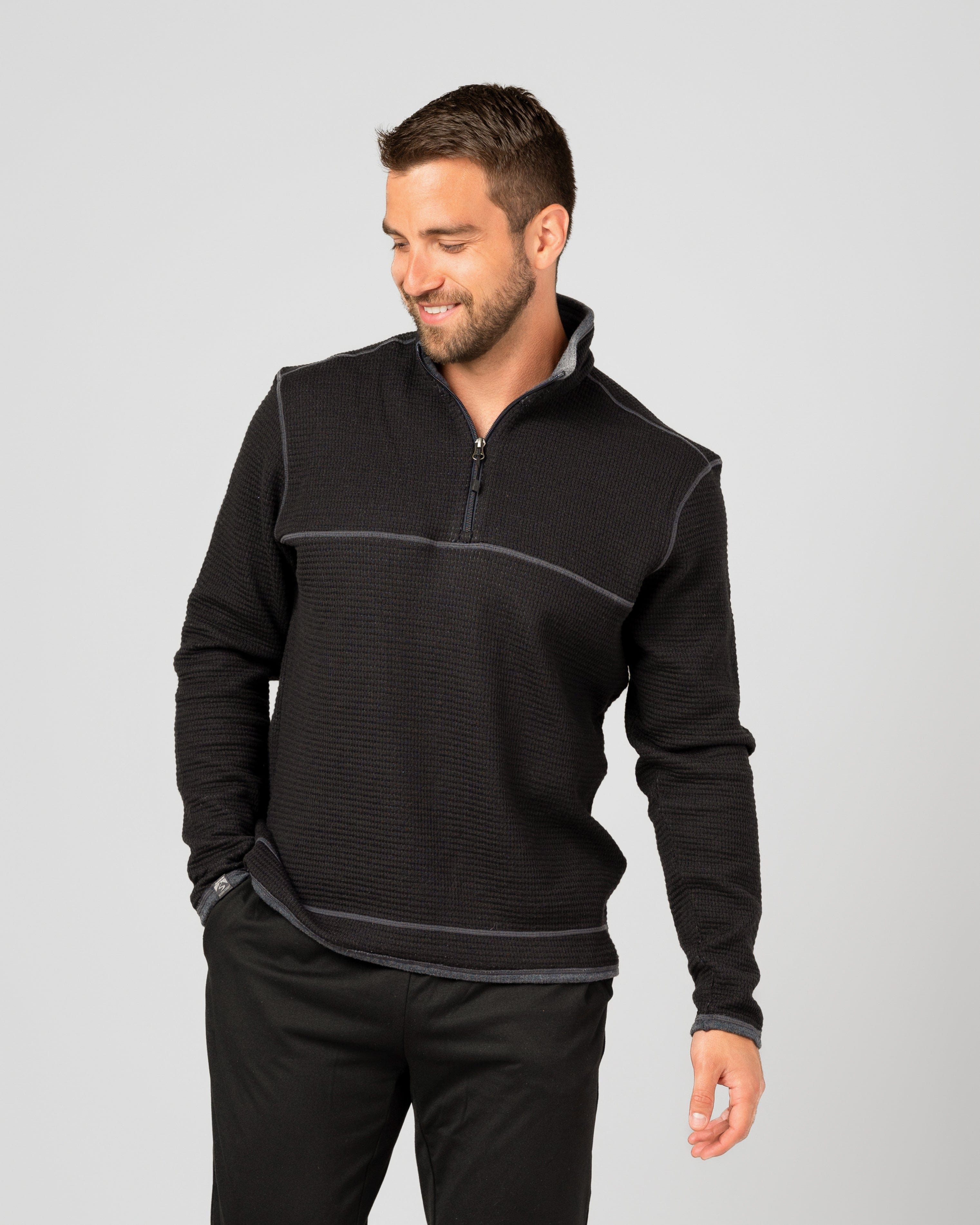 Men's Maverick Waffle Knit Quarter Zip Pullover – Storm Creek