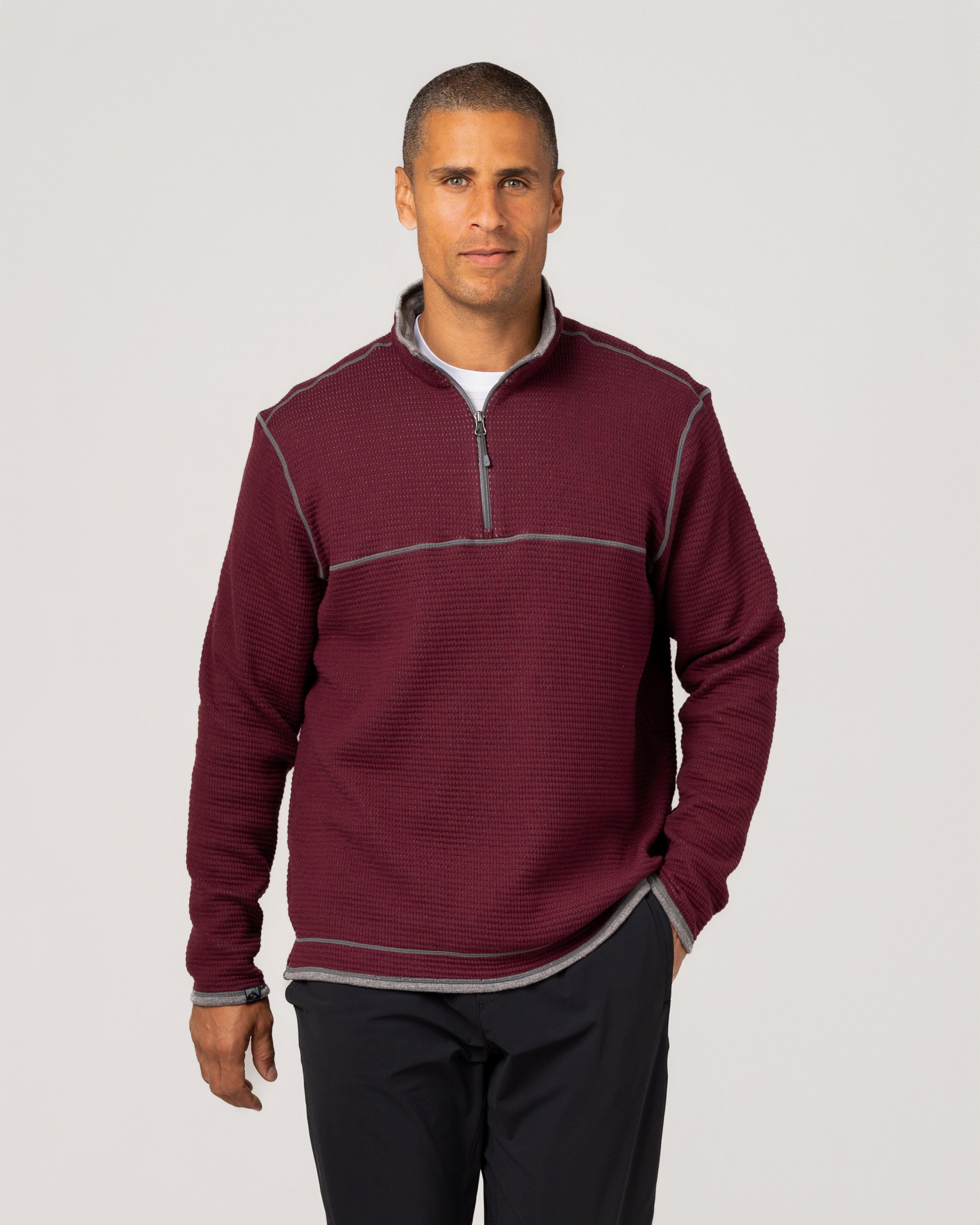 Men's Maverick Waffle Knit Quarter Zip Pullover – Storm Creek