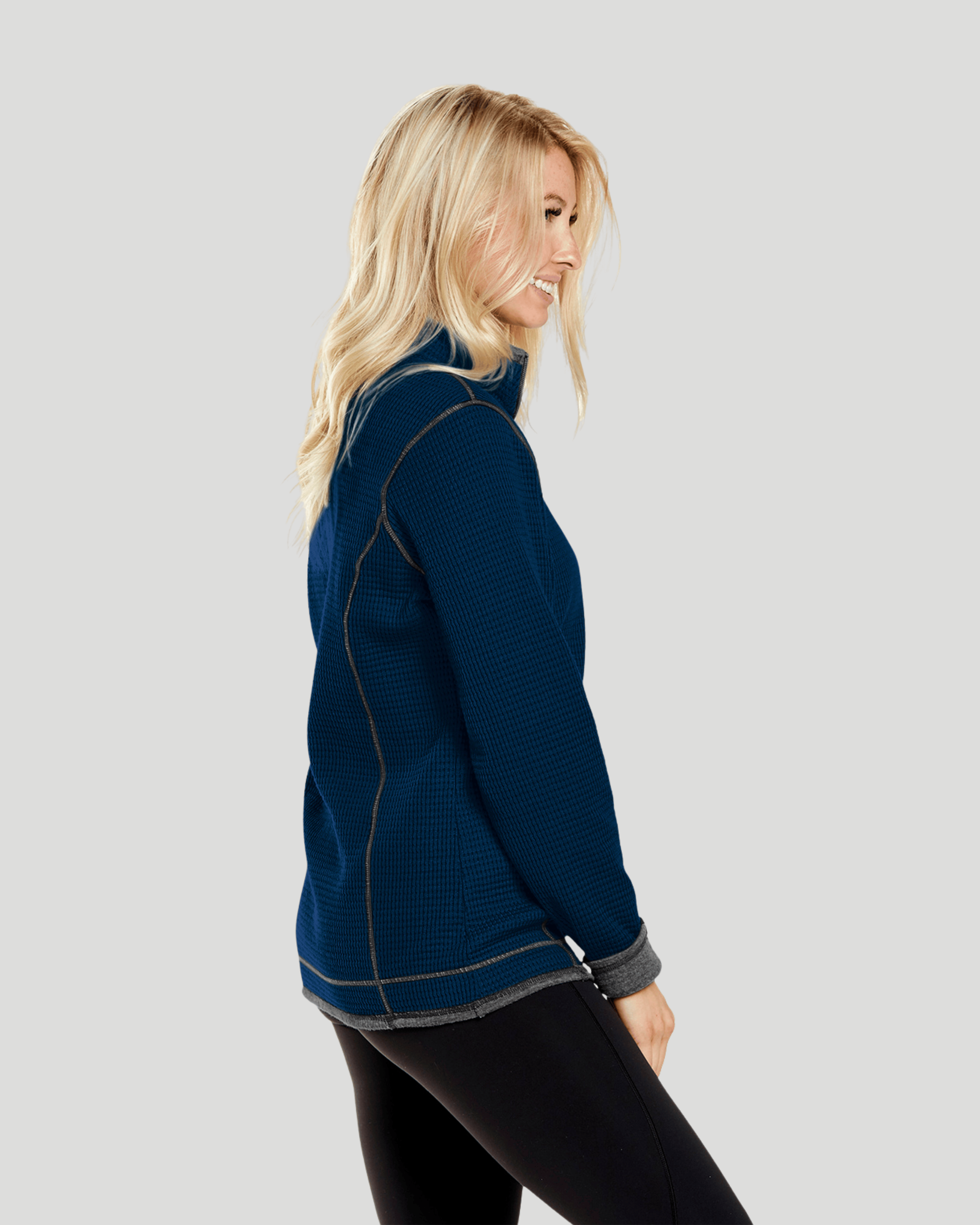 Women s Maverick Waffle Knit Quarter Zip Pullover Storm Creek women-s-maverick-waffle-knit-quarter-zip-pullover-storm-creek