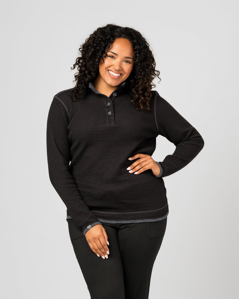 Women's Maverick Waffle Knit Button Up