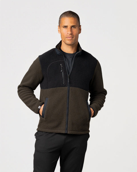 Men's Warm Up Colorblock Sherpa Fleece Jacket