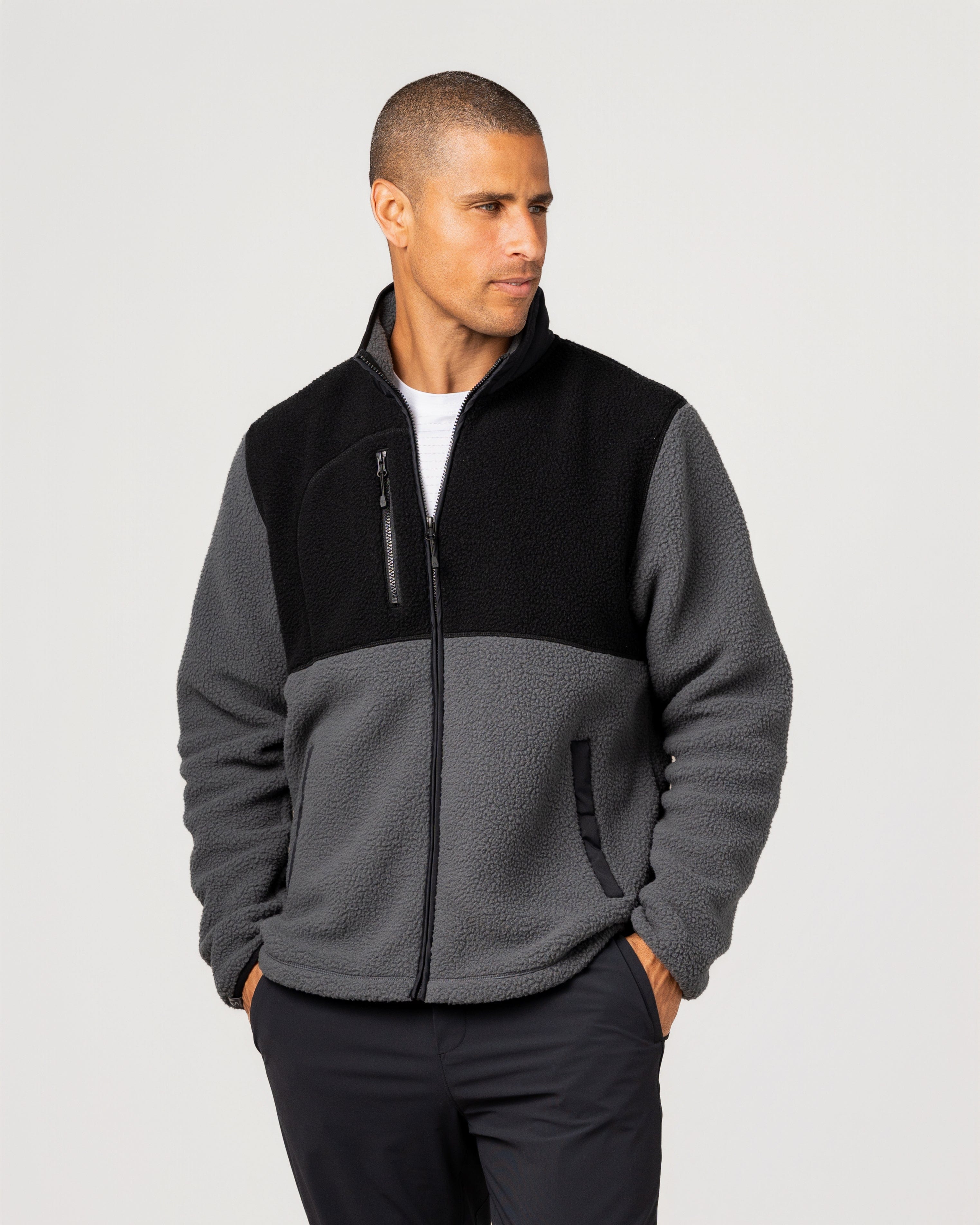 Men's Warm Up Colorblock Sherpa Fleece Jacket – Storm Creek