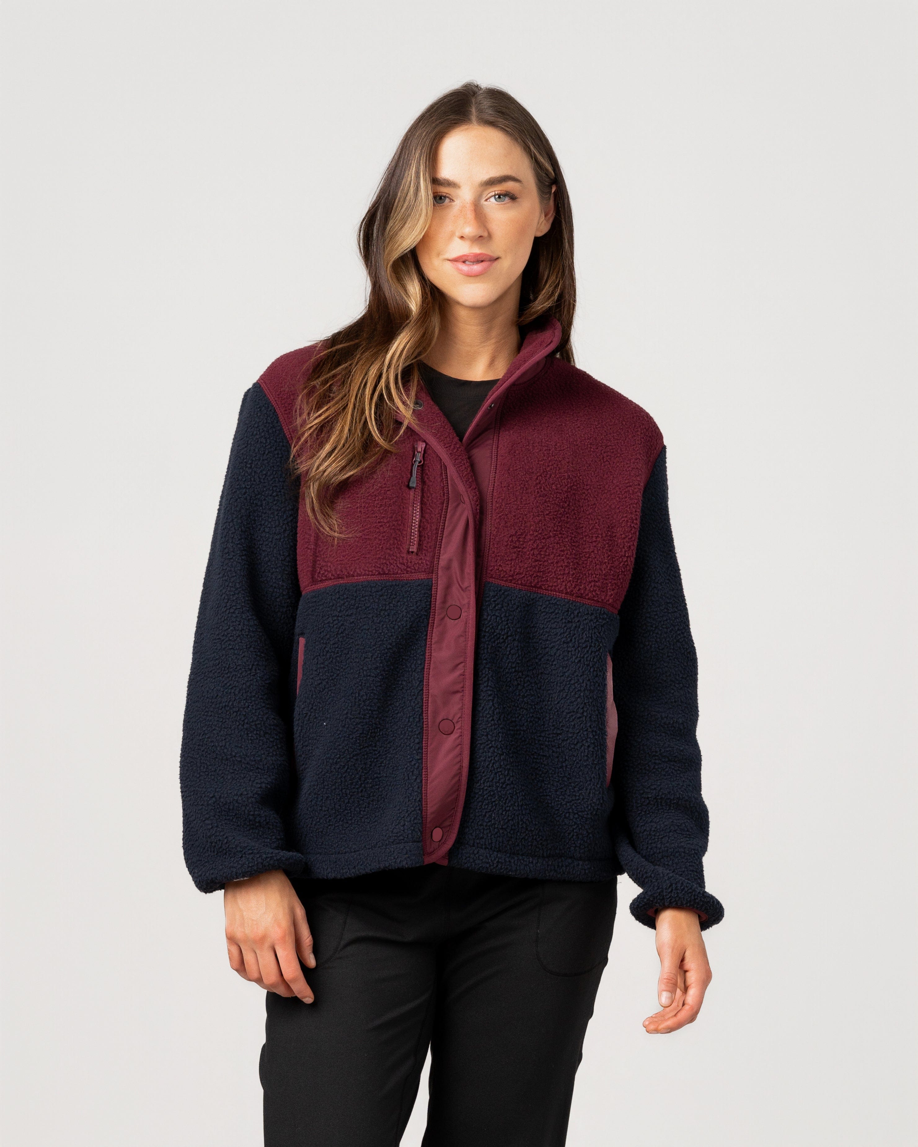 ぷ 極暖伸縮RED起毛 5ｘ3ｍｍチェストジップSDオーダー料込 Women's Warm Up Colorblock Sherpa Fleece Jacket – Storm Creek
