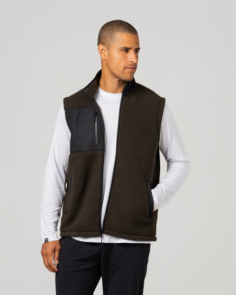 Men's Warm Up Colorblock Sherpa Fleece Vest
