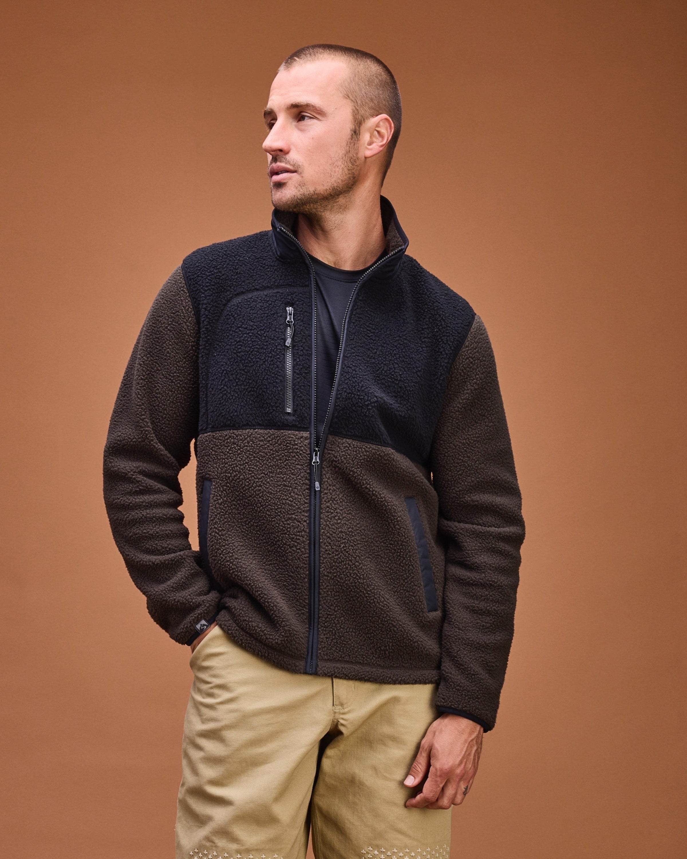 Men's Warm Up Colorblock Sherpa Fleece Jacket – Storm Creek